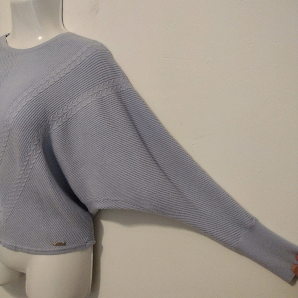 Tahari - Dolman Sleeves Rin-Knit Crew Sweater - Picture 6 of 15